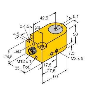 Turck - Induktiver Näherungsschalter Sensor BI6R-W30-DAP6X-H1141 induktiv