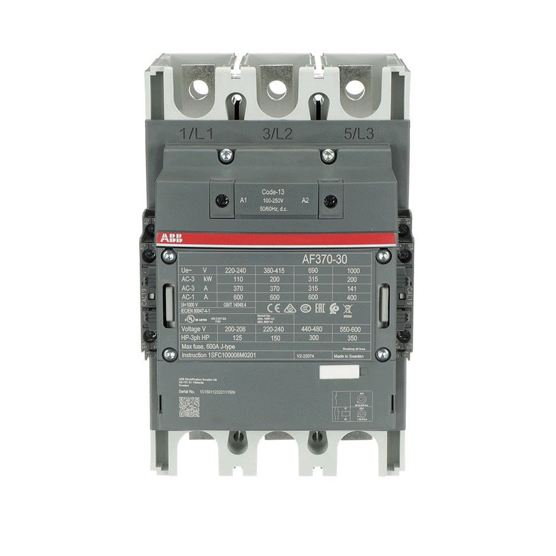 ABB Stotz S&J - Leistungsschütz zum Schalten von Wechselstrom Schütz AF370-30-22-13 100-250V AC/DC