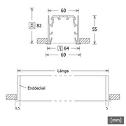 LTS Licht&Leuchten - Decken-/Wandleuchte LED-Einbauleuchte MLR06011830219WDA.ws 830, DALI, ws