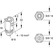 Niedax - Erdanschlussklemme Erdungsklemme MTEKM 4X10 E10