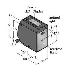 Turck - Optischer Abstandssensor Opto-Sensor LTF12UC2LD Lichttaster − 1 Stück
