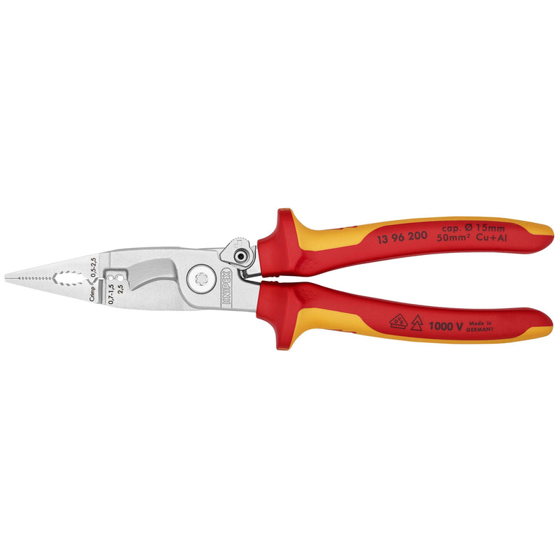 Knipex - Abisolierzange Elektro-Installationszange 13 96 200 SB 200mm