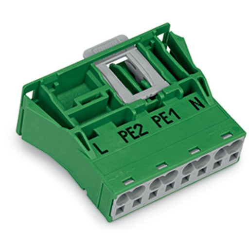 WAGO - Geräteanschluss für steckbare Gebäudeinstallation Snap-In-Stecker 770-2334 4-polig,Kod. Q,grün − 100 Stück