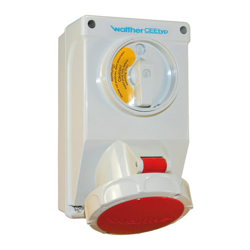 Walther Werke - CEE-Steckdose abschaltbar, abgesichert (IEC 60309) Wandsteckdose 16A AT119407 4P 500V 7h IP67