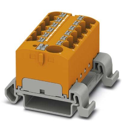 Phoenix Contact - Durchgangs-Reihenklemme Verteilerblock PTFIX10/12X4-NS35AOG − 8 Stück