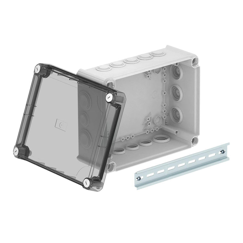 OBO Bettermann - Dose, Gehäuse für Montage auf der Wand/Decke Kabelabzweigkasten T 250 HD TR m. transp. Deckel