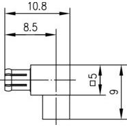 Telegärtner - Koax-Steckverbinder MCX-Kabelwinkelstecker 100024990 − 5 Stück