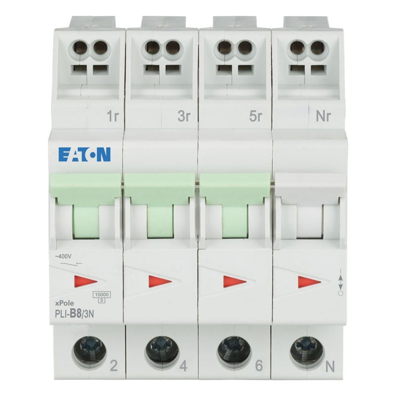 Eaton - Leitungsschutzschalter PLI-B8/3N B 8A, 3p+N Steckkl