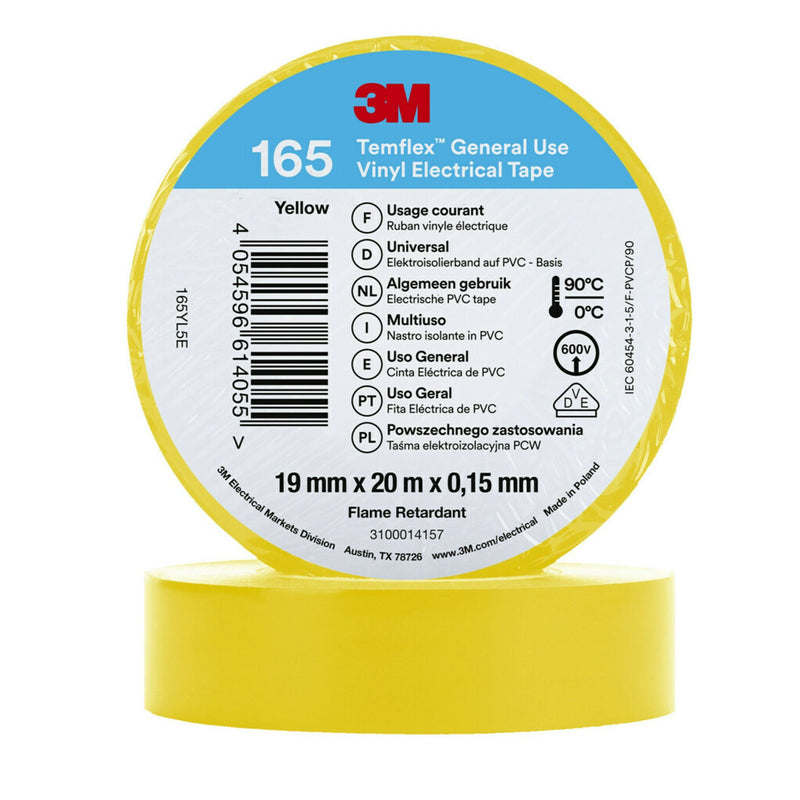 3M - Klebeband PVC Elektro-Isolierband Temflex165 gb19X20 165YL5E