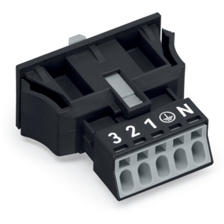 WAGO - Geräteanschluss für steckbare Gebäudeinstallation Snap-In-Stecker 890-715 5-polig,Kod. A,sw − 50 Stück