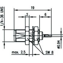 Telegärtner - Koax-Steckverbinder SMA-Einbaubuchse AU 100024697 − 5 Stück