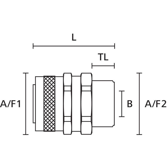 HellermannTyton - Metall-Schutzschlauch-Verschraubung Verschraubung PCS10-SM-M12 si − 10 Stück
