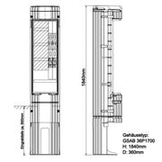 GSAB Elektrotechnik - Anschlussschrank Poller 36P1700K2LSL00 HxD: 1811x360