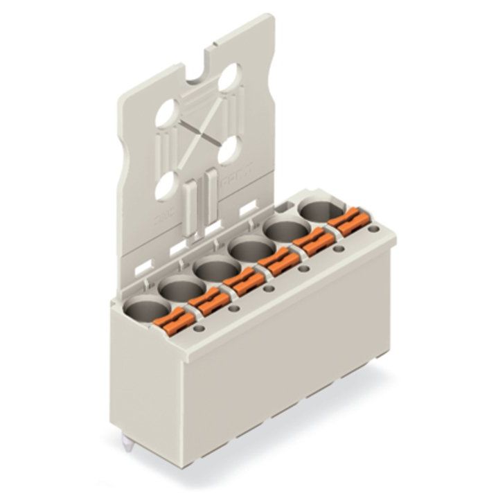 WAGO - Leiterplattensteckverbinder 1-Leiter-THT-Federleiste 2092-1156 CAGE CLAMP,lichtgrau − 50 Stück