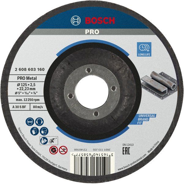 Bosch - Trenn-/Schleifscheibe PRO Metal Trennscheibe, 2608603160 125 x 2.5 x 22.23 mm