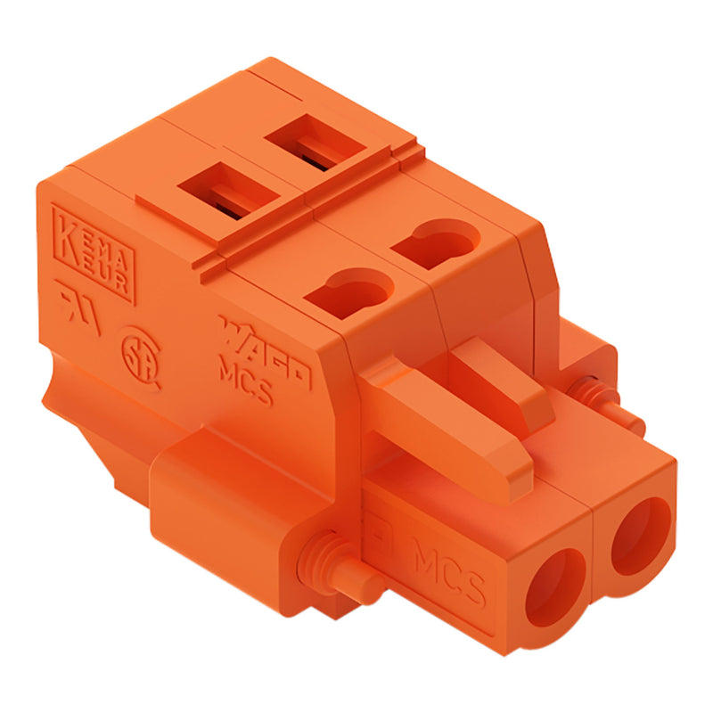 WAGO - Kabelsteckverbinder für Leiterplattensteckverbinder 1-Leiter-Federleiste 231-302/107-000 CAGECLAMP,2,5mm²,or − 100 Stück