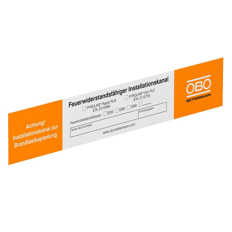 OBO Bettermann - Warn-/Hinweisschild Kennzeichnungsschild 7214740 für Rapid PLM Kana − 10 Stück