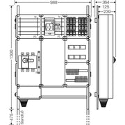 Hensel - Verteilerschrank für Energieversorgung Ladeverteiler Mi EV 11kW 6101 f.6 Ladep. a 11kW