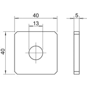 OBO Bettermann - Verbinder für Stiel/Profilschiene Verbindungsplatte GMS 1 VP A2 40x4mm0x4 − 10 Stück