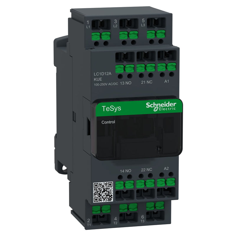 Schneider Electric - Leistungsschütz zum Schalten von Wechselstrom Schütz 3P 12A Ac3 100-250V LC1D12AKUE Ac/Dc Snapin