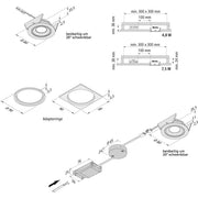Hera - Downlight/Strahler/Flutlicht LED-Einbaustrahler SR 68-LED 22Gr ww ch chrom-matt