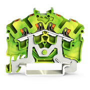 WAGO - Schutzleiter-Reihenklemme 4-LeiterSchutzleiterklemme 2202-6407 mit Drücker,2,5 mm² − 100 Stück