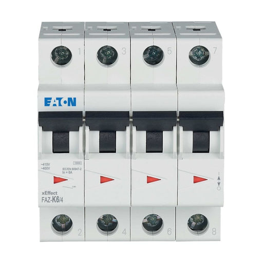 Eaton - Leitungsschutzschalter FAZ-K6/4 6A Charakt.: K