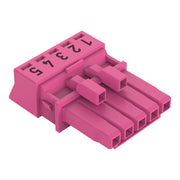 WAGO - Steckverbinder für steckbare Gebäudeinstallation Buchse 5-polig 890-285 Kod. B,pink − 50 Stück
