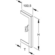 Niedax - Wandanschlussblende für Geräteeinbaukanal GK-Wandabschlussblende re GWBR 213T80 S 254x80mm