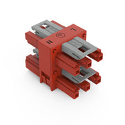 WAGO - Kompaktverteiler für steckbare Gebäudeinstallation 3-fach-Verteiler 3-polig 770-907 Kod. P,rot − 50 Stück