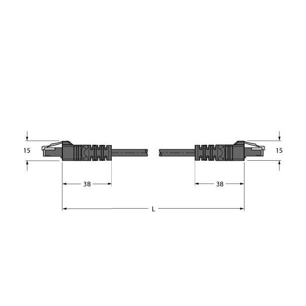 Turck - Rundsteckverbinder, feldkonfektionierbar (Industriesteckverbinder) Leitung für Industrial RJ45S RJ45S 841-15M Ethernet