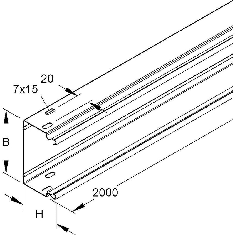Niedax - Leitungsführungskanal LS-Industriekanal LUE 60.100 − 2 Meter