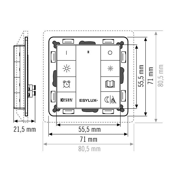 ESYLUX - Bussystem-Tastsensor DALI 8-fach Taster PUSHBUTTONx8CL.REL.C