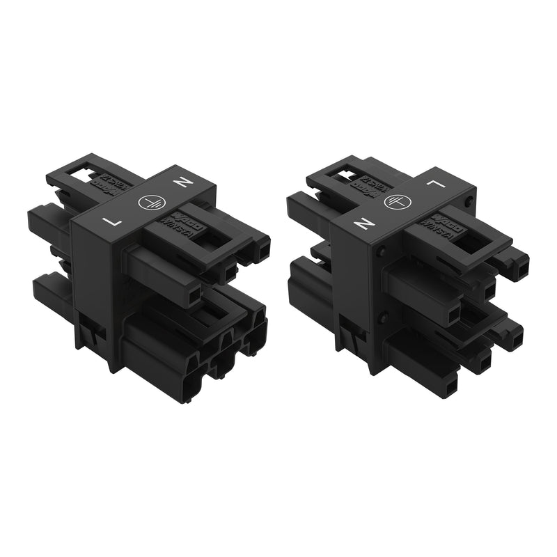 WAGO - Kompaktverteiler für steckbare Gebäudeinstallation Verteiler 770-607 250V 25A 3p. schwarz