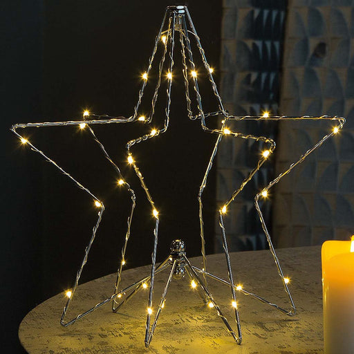 Hellum - Festbeleuchtung LED-2D/3D Metall-Stern 522624 Durchm.33cm LED ww − 6 Stück