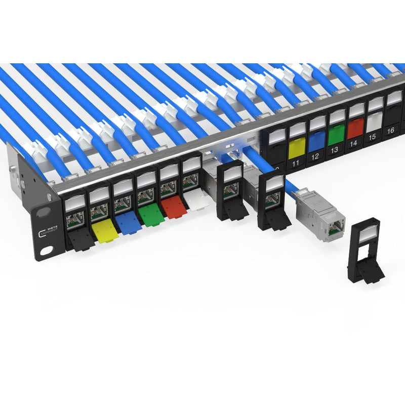 Metz Connect - Frontpanel/Patchpanel leer (Schaltschrank) Modulträger sw leer 130920-BKKE 1HE f. 24x Keystm