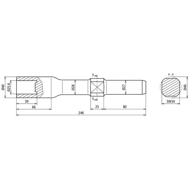 DEHN - Einschlaghilfe für Stab-/Tiefenerder Hammereinsatz HERE25R27VHWNSTBLANK f. Rohrerder D 25mm