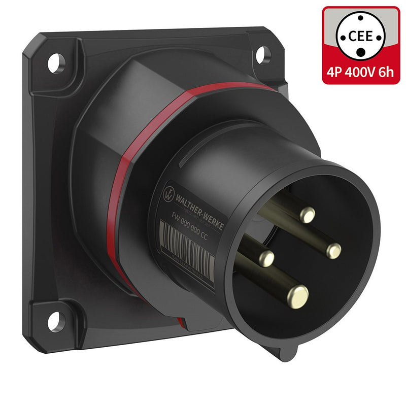 Walther Werke - CEE-Gerätestecker (IEC 60309) CEE NEO Anbaugerätestecker FW713406CC schräg 16A 4P 6h − 5 Stück