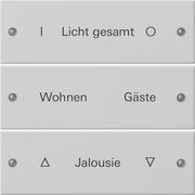 Gira - Bussystem-Tastwippe Wippenset 3-f. 2203015 beschr. grau lack