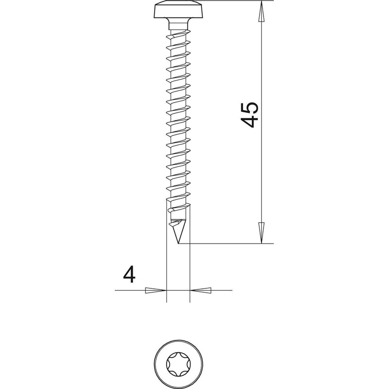 OBO Bettermann - Holz-/Spanplattenschraube Golden-Sprintschraube 4758T 4.0x45 − 200 Stück