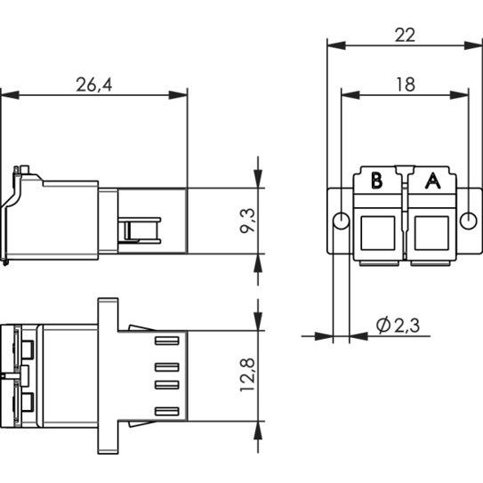 Telegärtner - LWL-Kupplung LC/APC-D Kupplung 100007164 SC Z77 grün