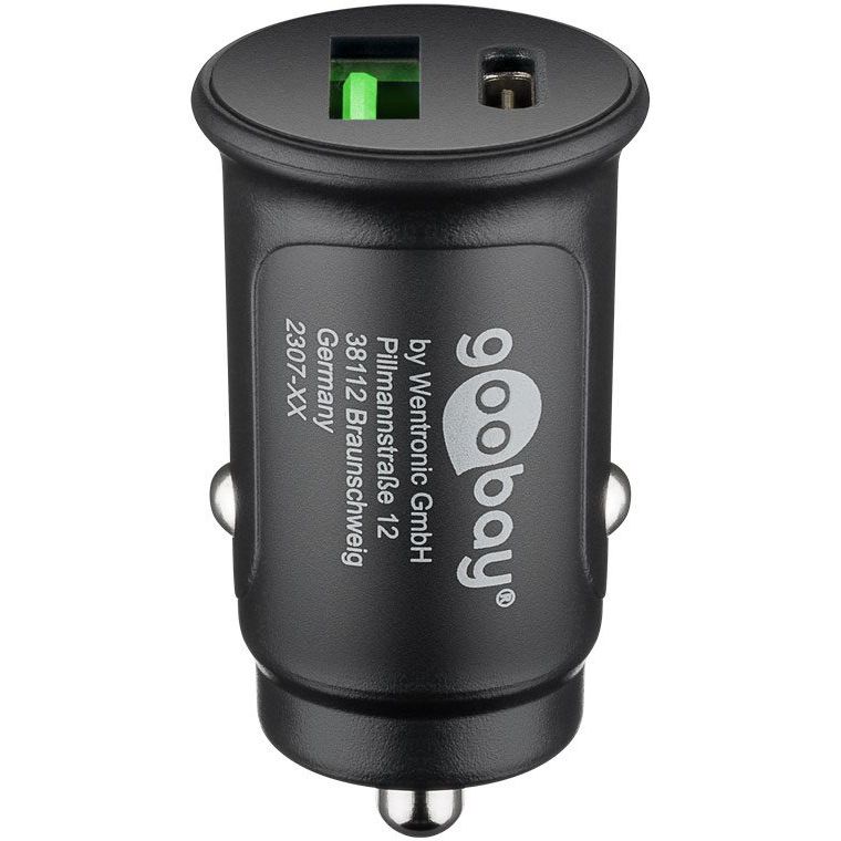 Goobay - Universal-Ladegerät KFZ-Schnellladegerät 59521 Dual-USB C,12/24V