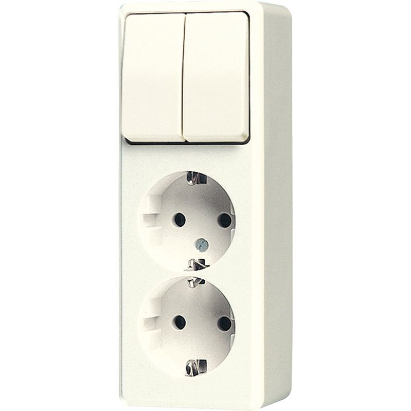 Jung - Schalter-/Steckdosenkombination SCHUKO-Zweifach-Steckdose 625 A 16A 250V, ws
