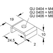 Niedax - Gleitmutter Gleitmuttern GU 0404 − 50 Stück