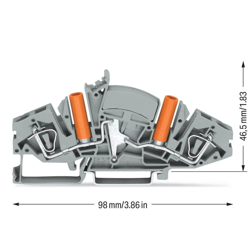 WAGO - Durchgangs-Reihenklemme 2-Leiter-Durchgangsklemme 282-841 6mm² − 20 Stück