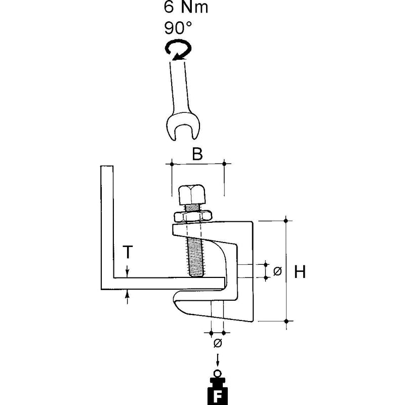 Niedax - Schraubklemme BH-10T M10 − 25 Stück
