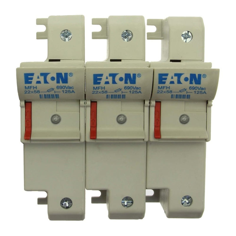 Eaton - Halter für zylindrische Sicherung Sicherungseinsatz Nieders. 3 POLE 22X#CH223DIU 125A AC 690V − 2 Stück