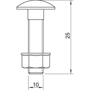 OBO Bettermann - Maschinenschraube/Bolzen Flachrundschraube FRSB M10x25 A2 M10x25/25mm − 50 Stück