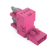 WAGO - Kompaktverteiler für steckbare Gebäudeinstallation h-Verteiler 4-polig 890-1683 Kod. B,pink − 50 Stück