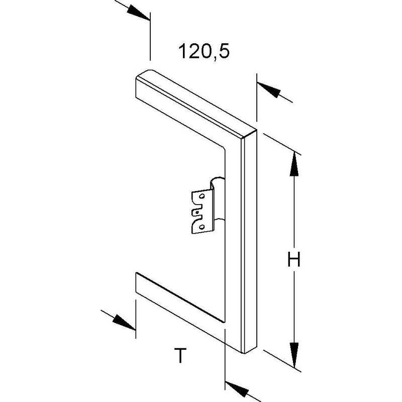 Niedax - Wandanschlussblende für Geräteeinbaukanal GK-Wandabschlussblende DWBR 170T100 WA rechts 211x100mm
